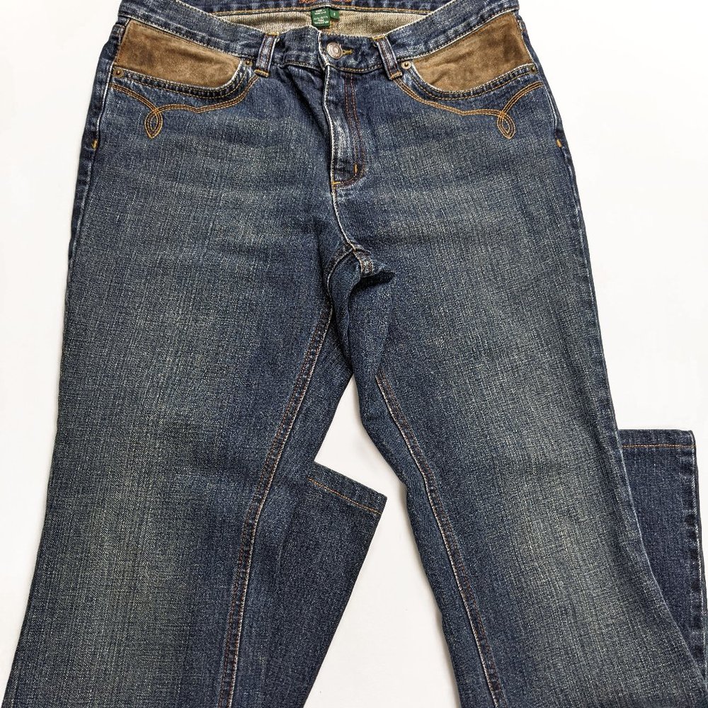 LRL Lauren Jeans Co Sz 8 Boot Cut Jeans Dark Blue
